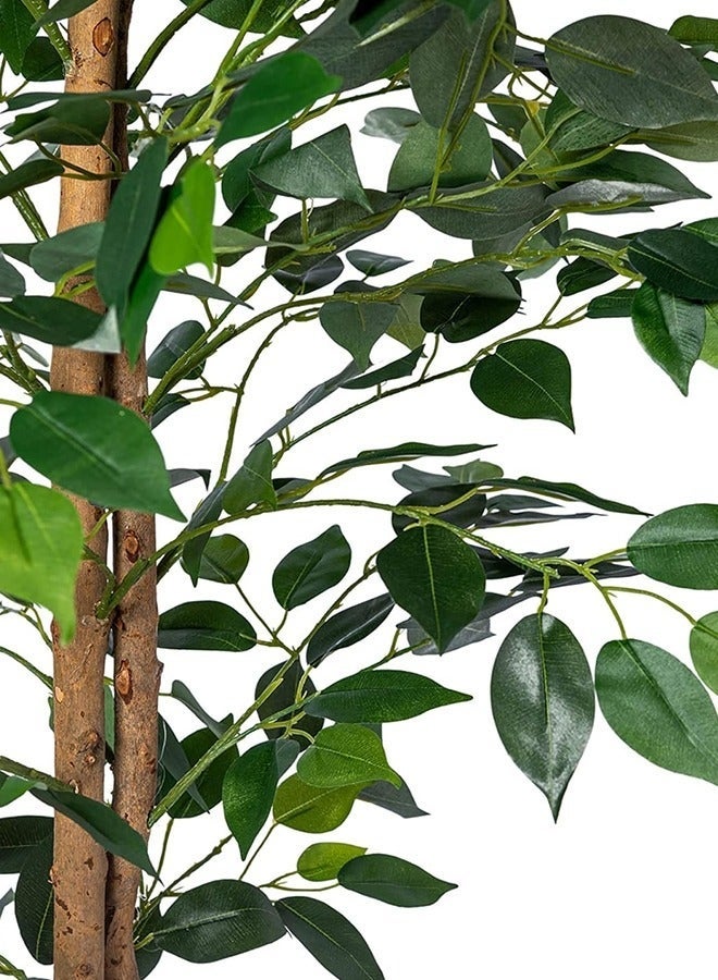 Bolivia's Artificial Ficus Tree ,Silk Fake Ficus Tree in Plastic Nursery Pot,Faux Plant for Office Home, Indoor Outdoor Decor, 180CM - Image 5